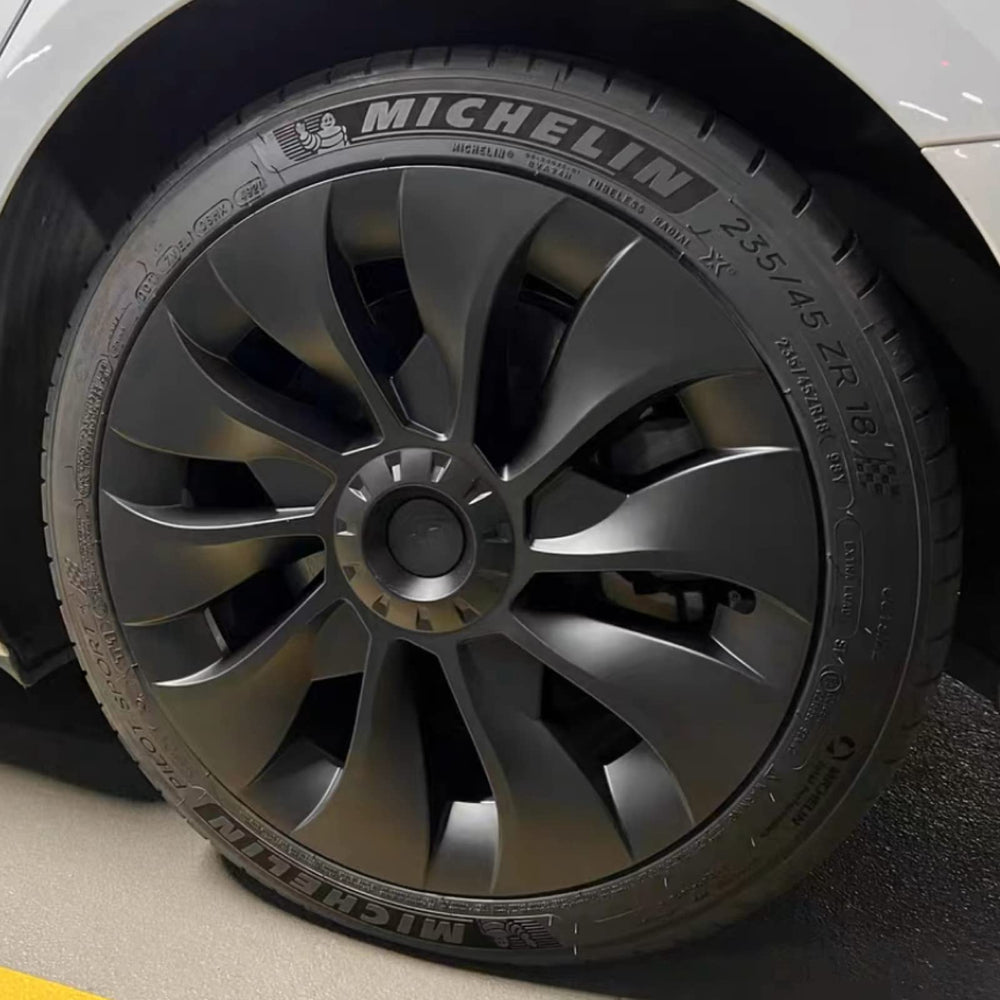 KAVANIC 4pcs wheel covers for Tesla Model 3 with matte black finish