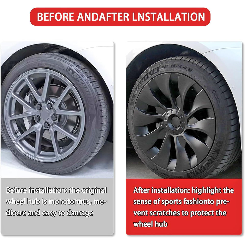 KAVANIC packaging includes four wheel covers, center caps, and foam tape
