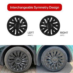 KAVANIC Tesla Model Y Gemini 19in hubcap highlights premium look and aerodynamics.