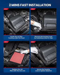KAX CA11257 99.9% filtration efficiency reduces particle intrusion.