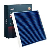 KAX Premium cabin air filter dual carbon close-up showing carbon matrix for odor reduction