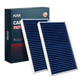 KAX Premium dual-carbon cabin filter front view improves odor control and air quality.