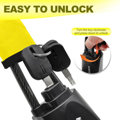 KAYCENTOP lock securing a handbag to the seat