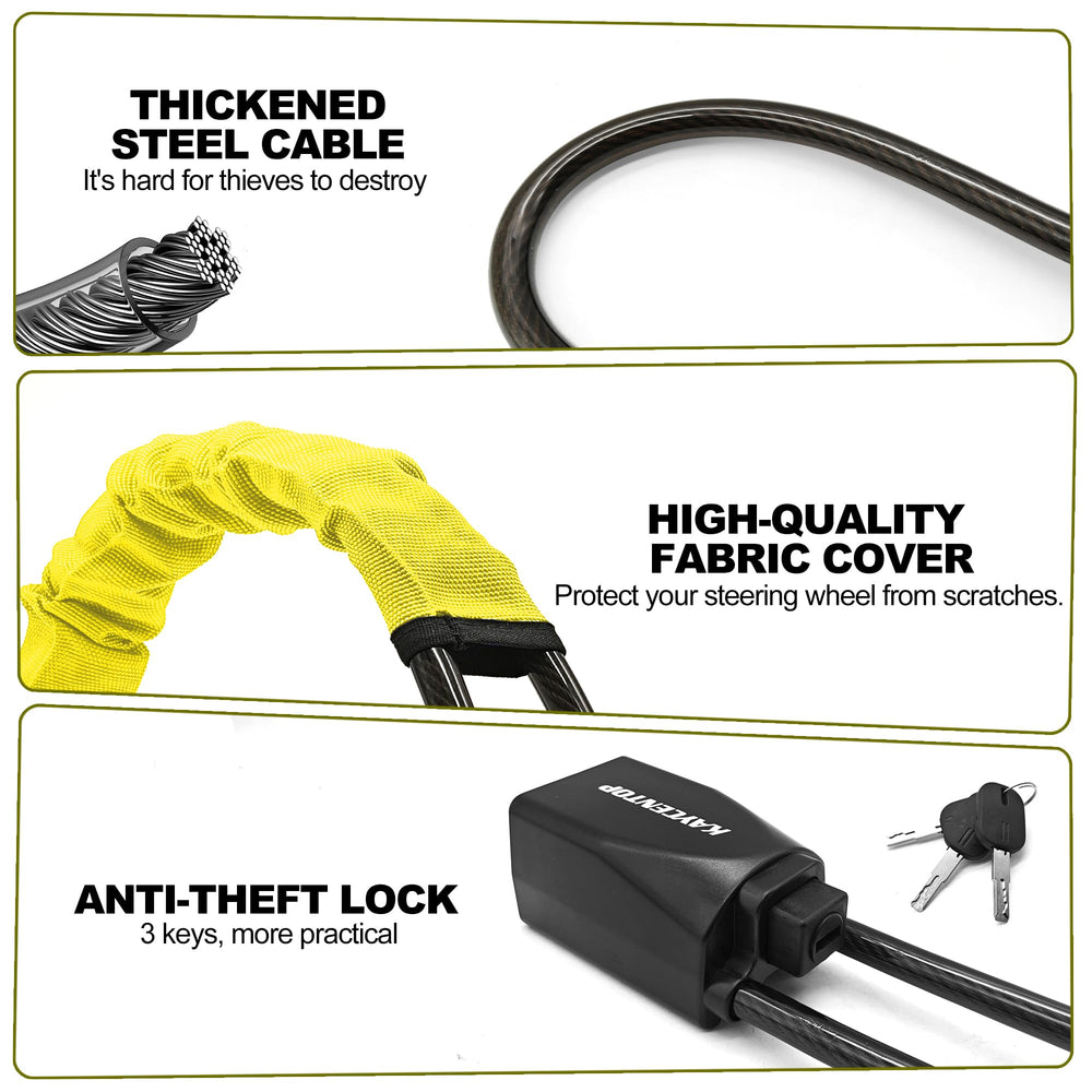 KAYCENTOP lock extended to fit steering wheel up to 17 inches