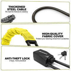 KAYCENTOP lock extended to fit steering wheel up to 17 inches