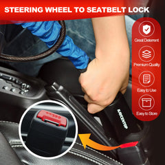 KayCENTOP steering wheel lock blue with keys, enabling quick access control.