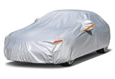 Kayme 6-layer car cover showing waterproof all-weather protection for a sedan.