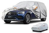 Kayme 6-layer SUV cover waterproof demonstration protecting a vehicle in rain.