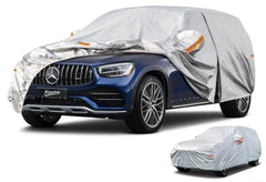 Kayme 6-layer SUV cover waterproof demonstration protecting a vehicle in rain.