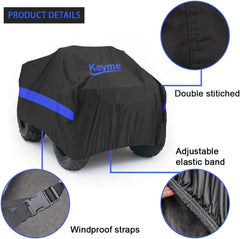 Kayme ATV cover features windproof straps to stay secure.