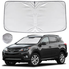 KAYZT custom-fit front window shade shields RAV4 cabin from heat