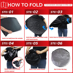 KAYZT easy-install front window shade fits around rearview mirror