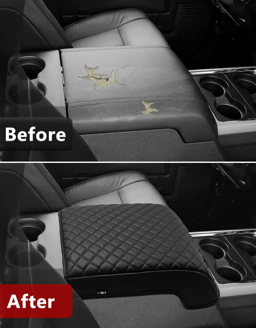 KBH armrest cover kit includes one protector for bucket-seat consoles