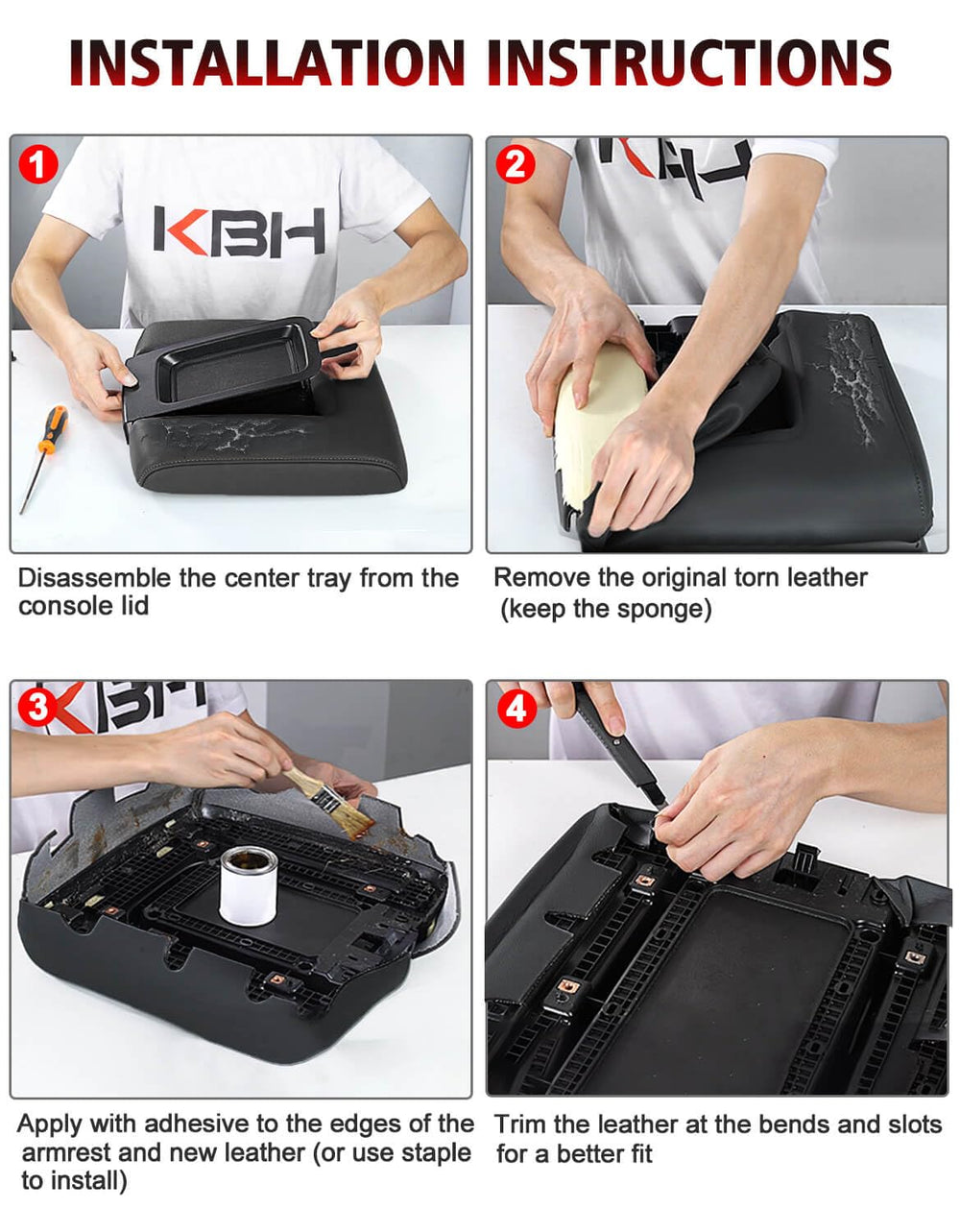 KBH Auto armrest cover installed in a 2014-2018 Silverado/Sierra interior