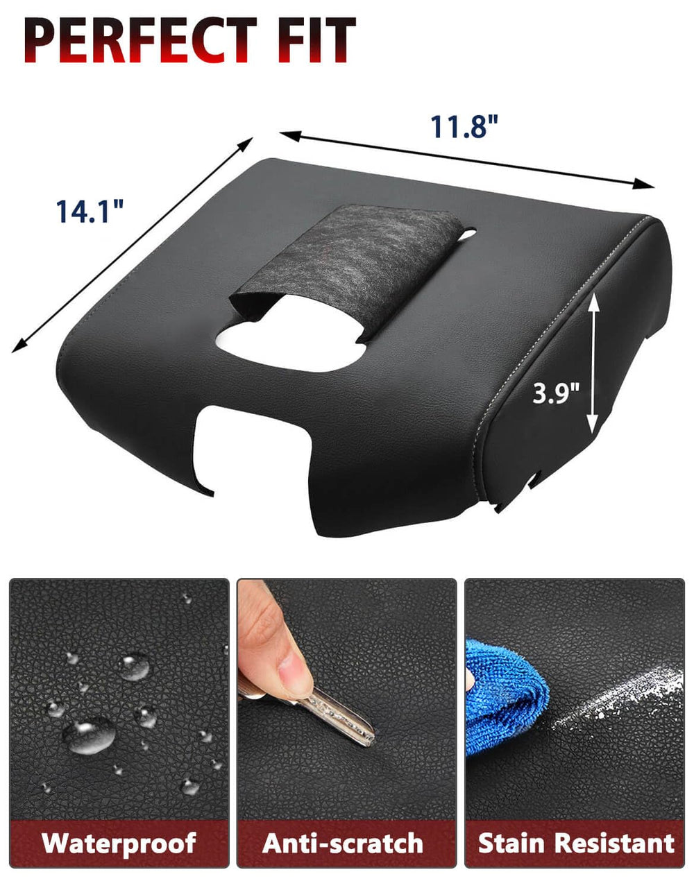 KBH Auto armrest material close-up emphasizing soft, comfortable touch