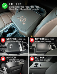 KBH center-console cover in soft PU leather adds comfortable touch on long drives.