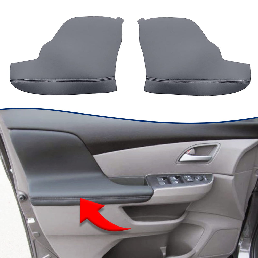 KBH door panel armrest cover for Honda Odyssey, dark gray leather, protects against scratches and wear.