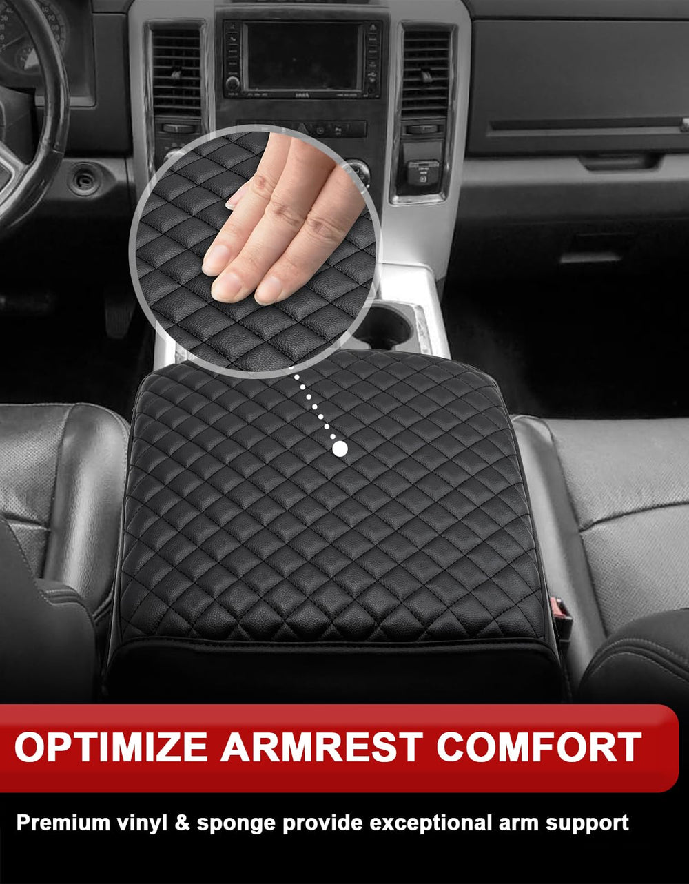 KBH easy install armrest cover secured with elastic bands