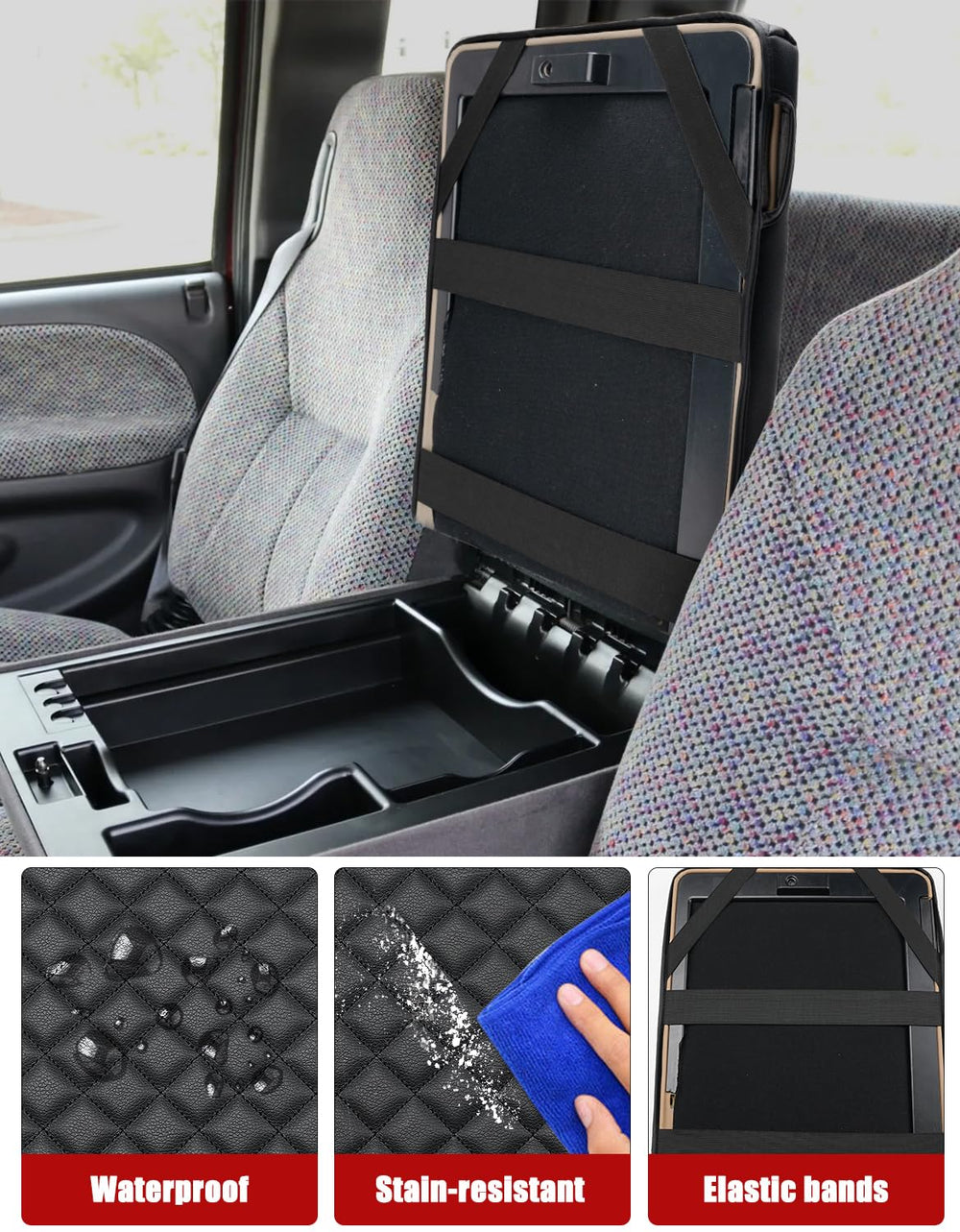 KBH protective console lid cover guards against scrapes and dirt in dusty cabins.