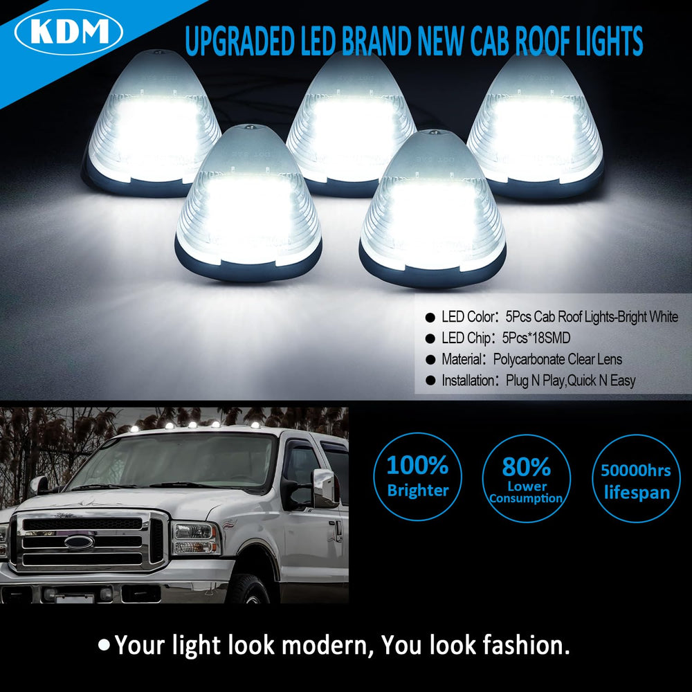 KDM Ford cab marker light with bright white LEDs for improved visibility