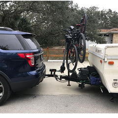 Keazet 2-in hitch extension bike rack and cargo carrier combo in use.