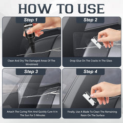 KEBEGE easy-to-use steps guide for quick DIY windshield fixes.