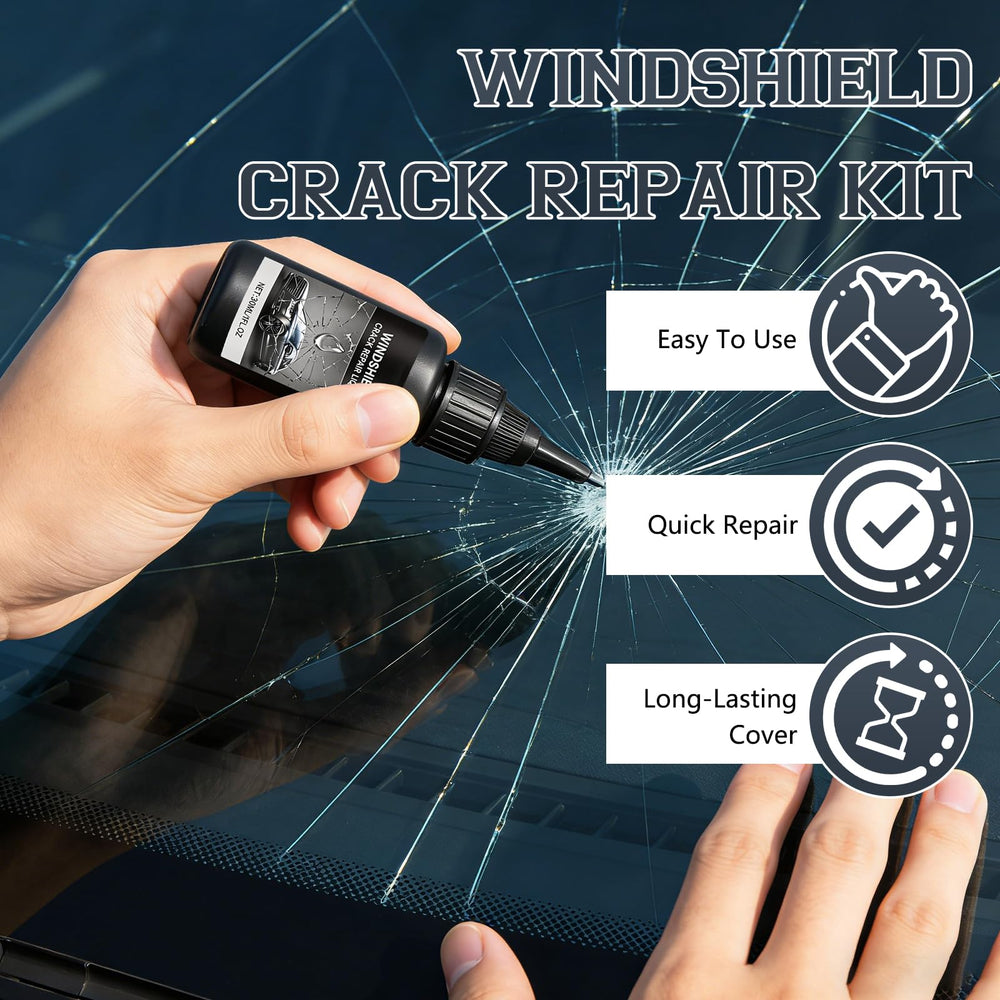 KEBEGE fluid application for cracks provides fast repair without glass removal.