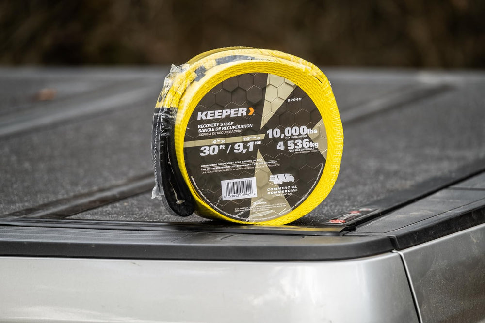 Keeper 20k break-strength ensures ample reserve for mid-sized vehicles.