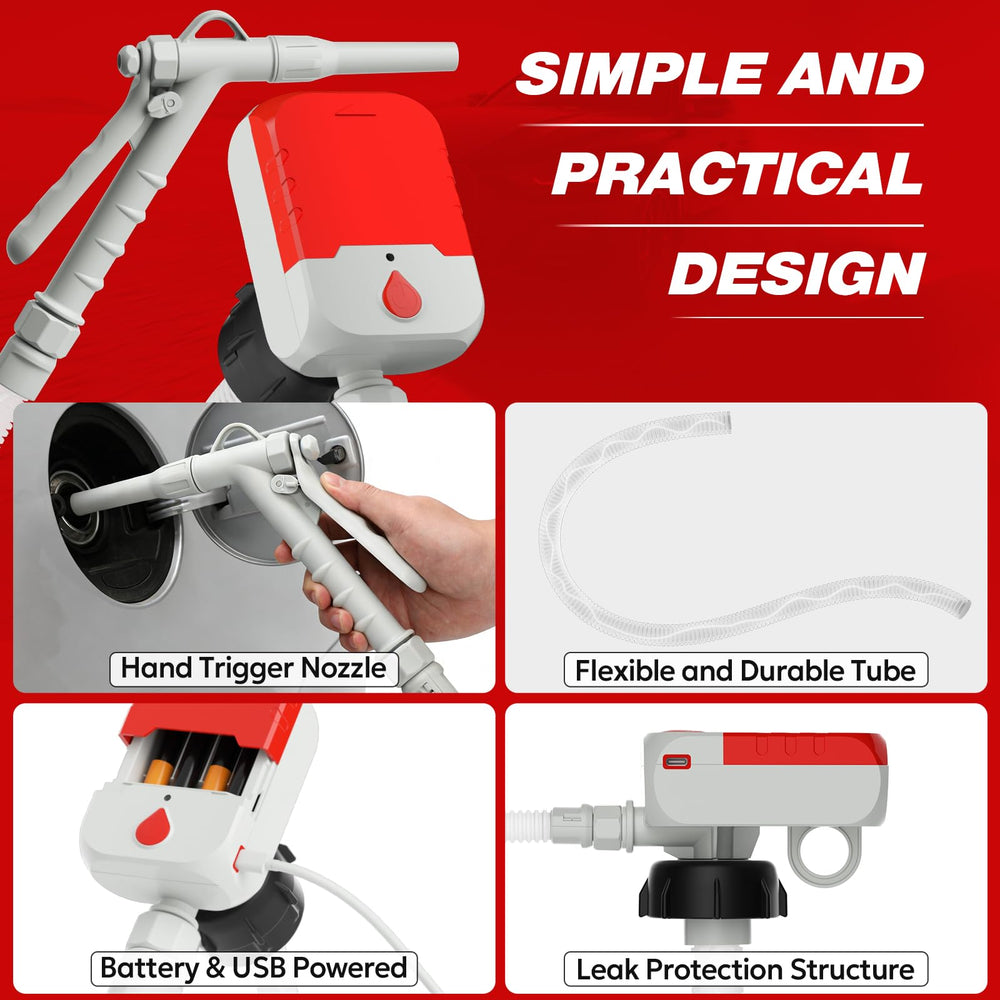 Keimi compact, leak-resistant fuel pump for clean transfers and easy storage