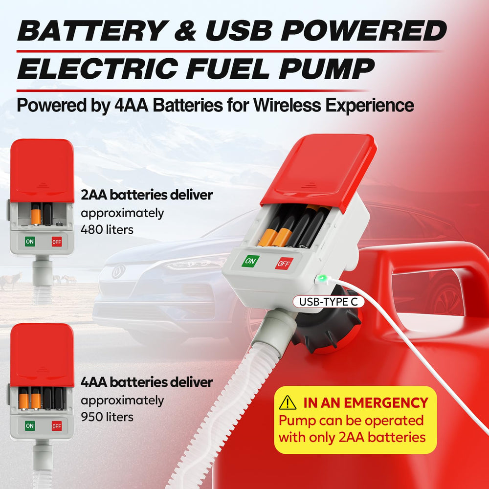 Keimi portable pump in use for safe, mess-free fueling