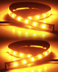 Keiurot amber LED strip golf cart underglow enhances safety and ambiance.