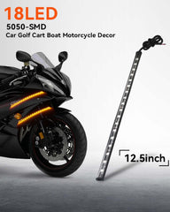Keiurot amber LED strip motorcycle underbody glow boosts visibility and style.