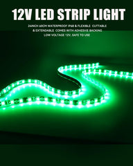 Keiurot green LED strip for boat deck lighting, waterproof and durable.