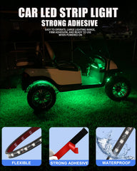 Keiurot 32cm green LED strip as motorcycle accent lighting for visibility.