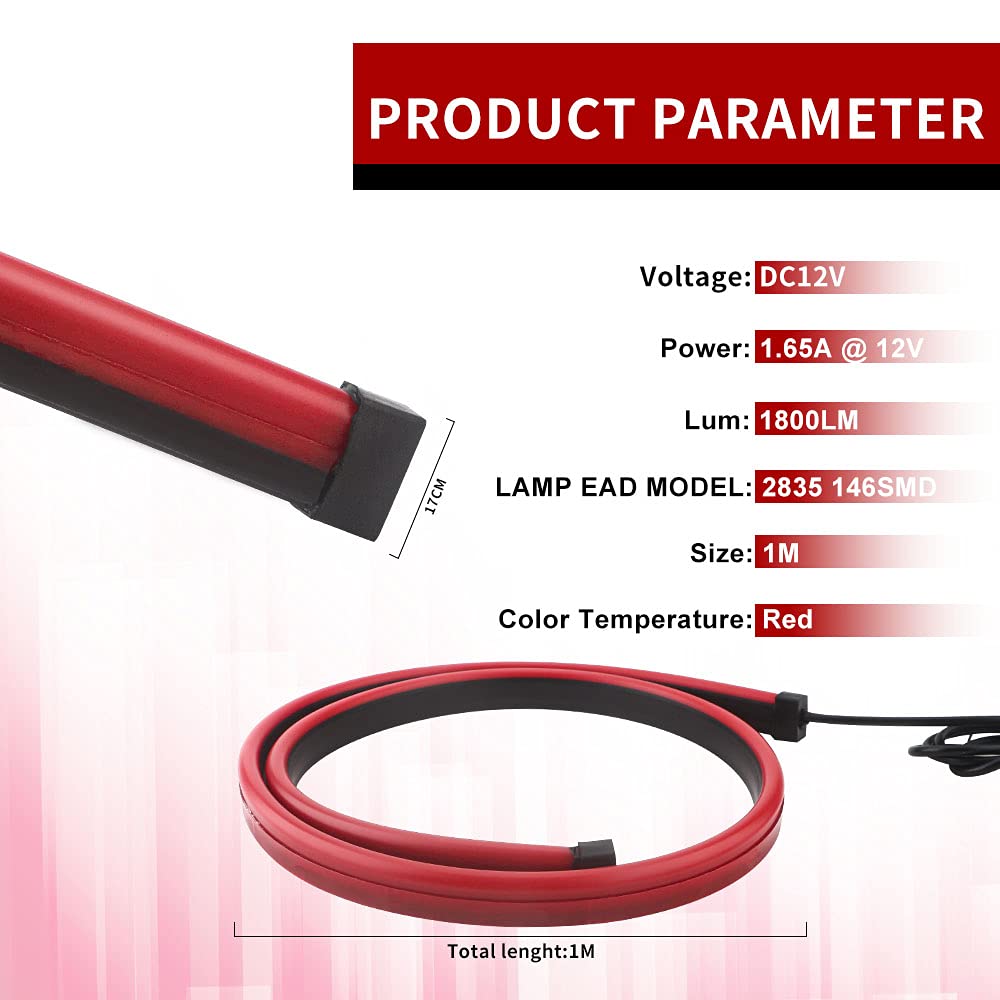 Keiurot red LED strip on vehicle rear for improved signaling and visibility.