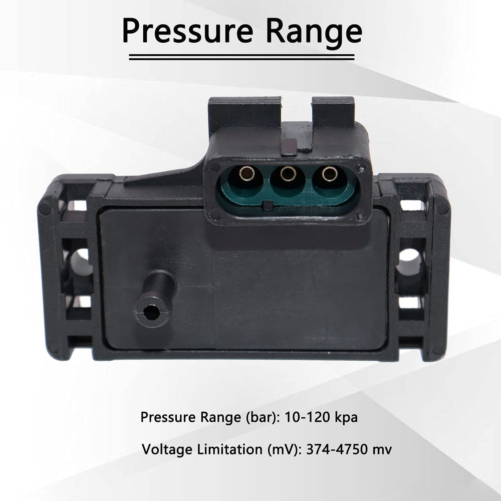 KEJSTED MAP sensor box and label highlighting broad GM vehicle compatibility