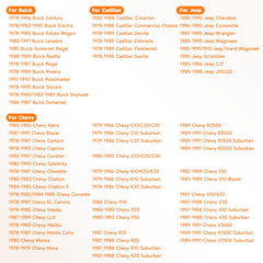 Kekadmai ignition lock cylinder packaging design shows compatibility notes for easy cross-check.