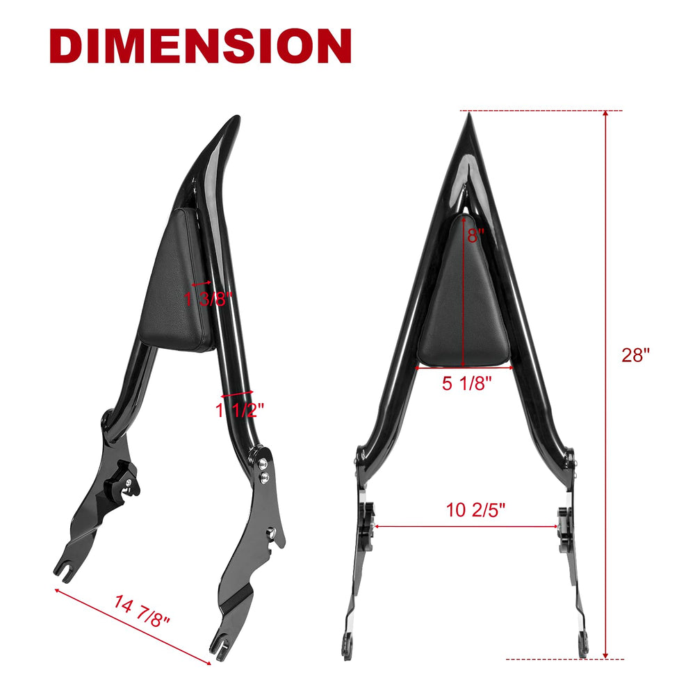 Kekykm backrest bracket for Harley Touring installation near the frame