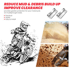 Kekykm front fender riser 20mm instruction sheet illustrating step-by-step install