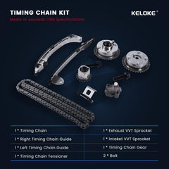 KELOKE left timing chain guide ensures precise alignment during install.