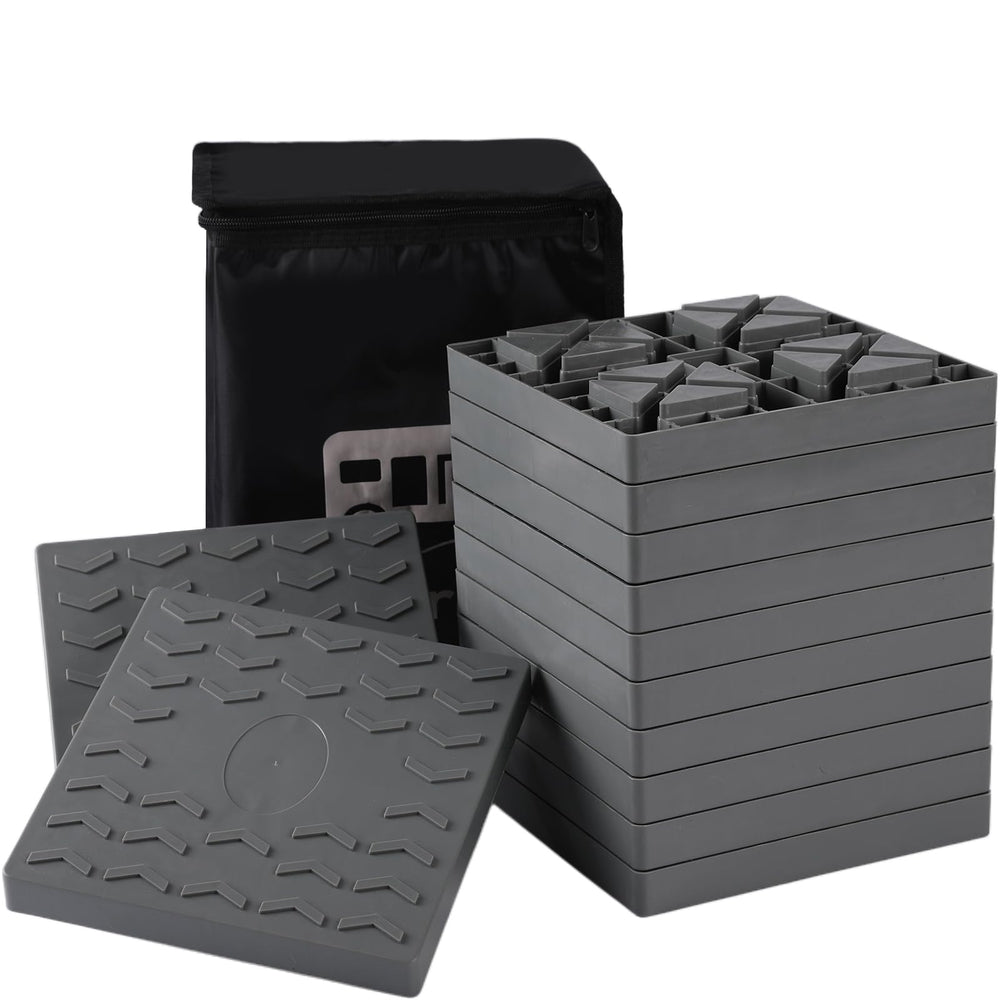 Keltrion camper leveling blocks interlocking top view for stable RV setup