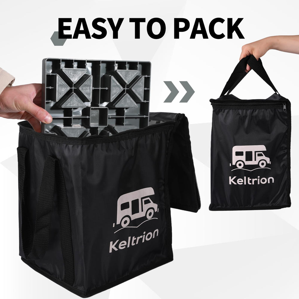 Keltrion carry bag with grey leveling blocks for visibility