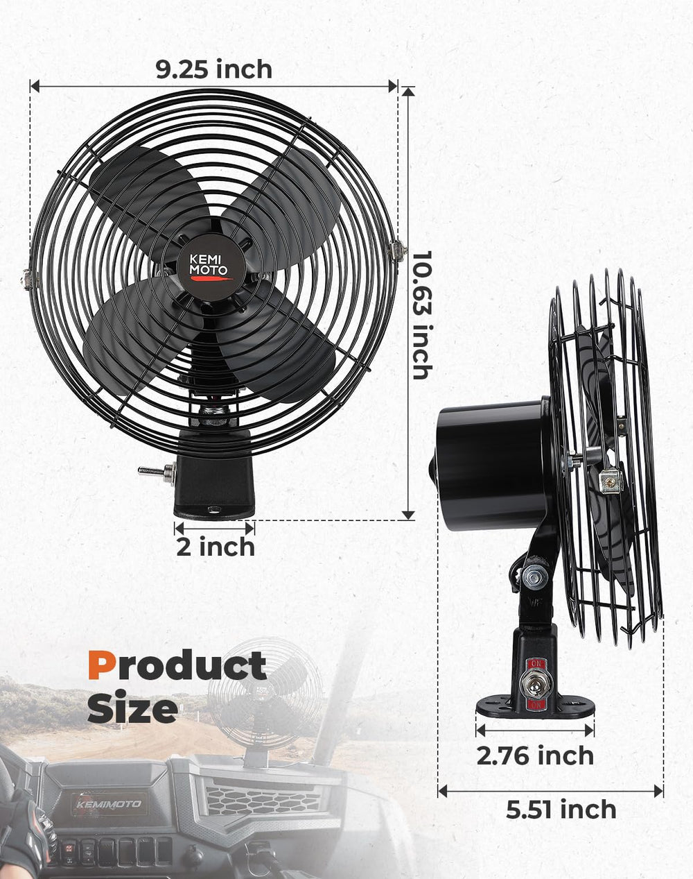 KEMIMOTO 12V cooling fan operates quietly during use