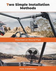 KEMIMOTO 12V cooling fan installed on an UTV application
