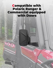 KEMIMOTO 180-degree adjustable mirror offers flexible viewing angles for tight trails.