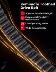 Kemimoto belt highlighting nylon tooth coatings for strong grip