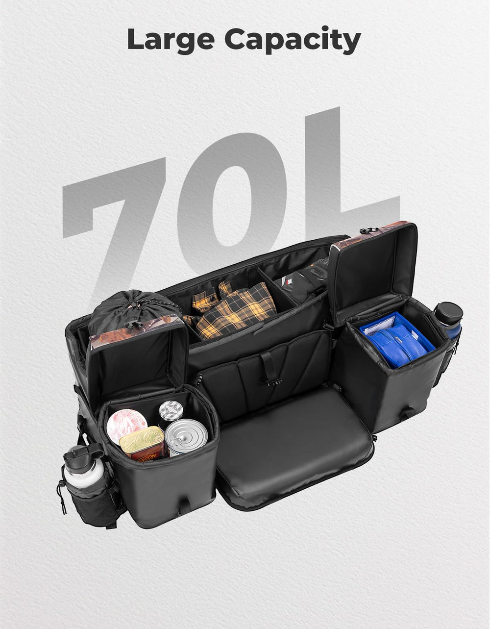 KEMIMOTO cooler compartment keeps drinks fresh on trips