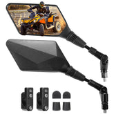 KEMIMOTO ATV mirrors foldable 8mm and 10mm mounts enable versatile fit and reduced impact.