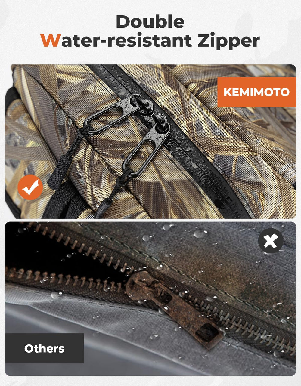 KEMIMOTO ATV tank bag internal pockets for tools and phone storage