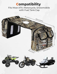 KEMIMOTO ATV tank bag universal fit for ATVs, snowmobiles, and more